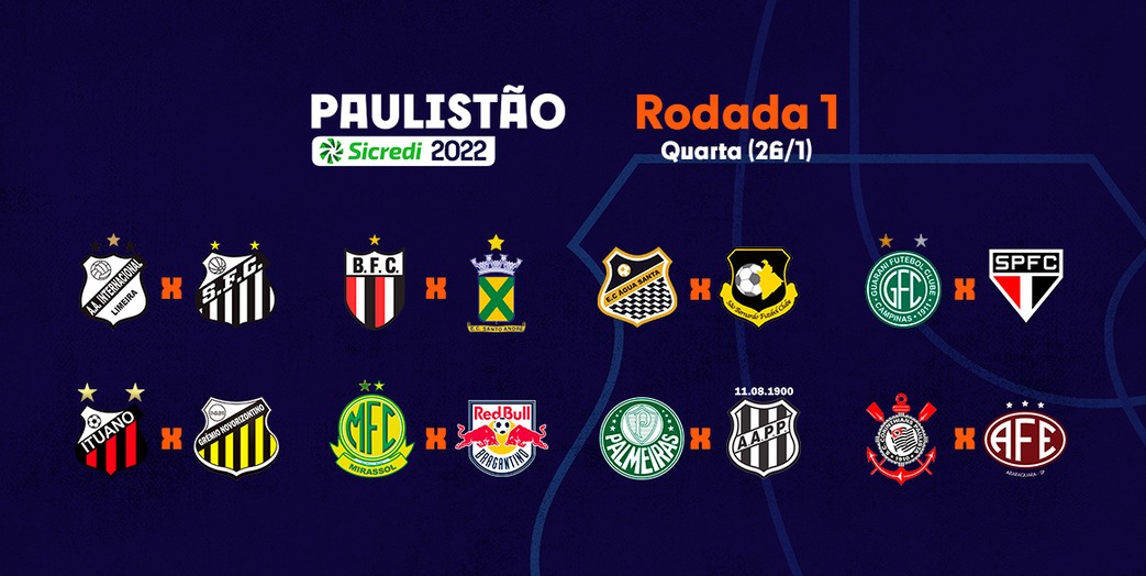 Tabela completa do Paulistão 2022: Confira todos os jogos de Corinthians,  Palmeiras, Santos e São Paulo